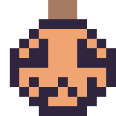 Pixel art Citrouille d'Halloween simple 12 × 12, grille 12 × 12