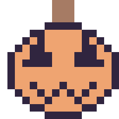 Pixel art Citrouille d'Halloween simple 16 × 16, grille 16 × 16
