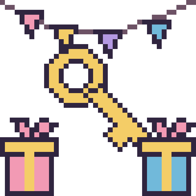 Modèle de pixel art Clé pour un anniversaire sur une grille de 40 par 40 cases
