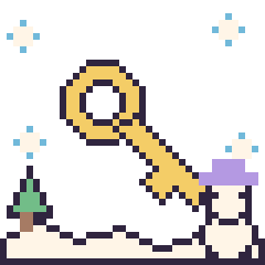 Pixel art Clé en hiver, grille 40 × 40