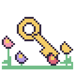 Pixel art Clé dans le jardin, grille 40 × 40