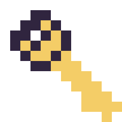 Pixel art Clé simple 12 × 12, grille 12 × 12
