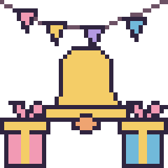 Pixel art Cloche pour un anniversaire, grille 40 × 40