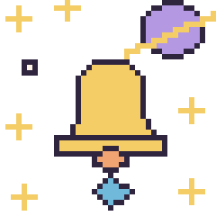 Pixel art Cloche dans l’espace, grille 40 × 40