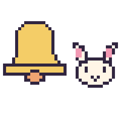 Pixel art Cloche et Lapin en portrait, grille 40 × 40