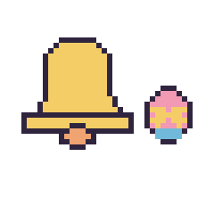 Pixel art Cloche et Œuf de Pâques simple 12 × 12, grille 40 × 40