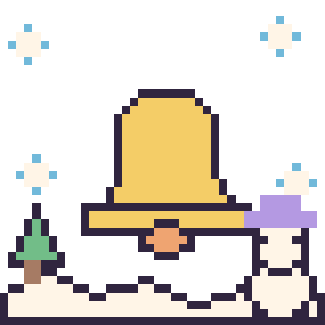 Modèle de pixel art Cloche en hiver sur une grille de 40 par 40 cases