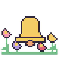 Pixel art Cloche dans le jardin, grille 40 × 40