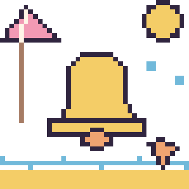Modèle de pixel art Cloche à la plage sur une grille de 40 par 40 cases