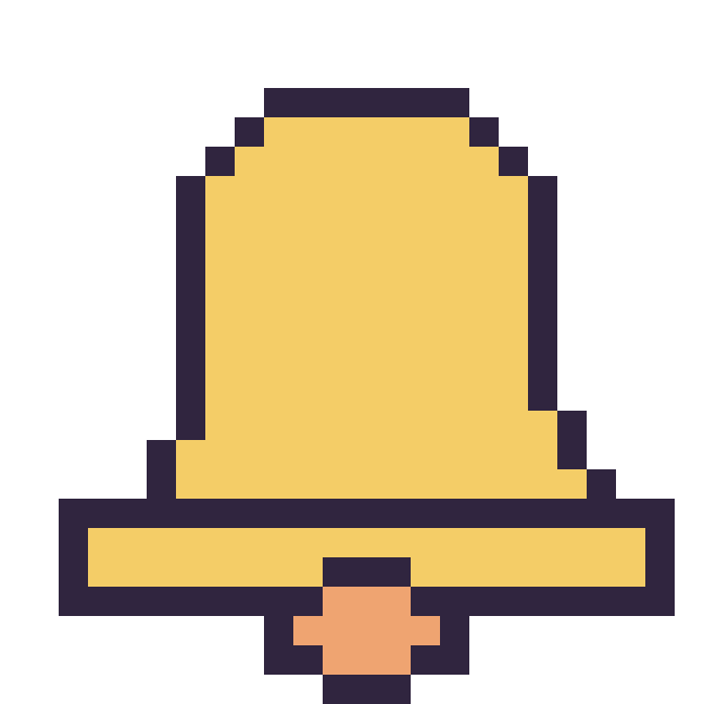 Modèle de pixel art Cloche sur une grille de 24 par 24 cases