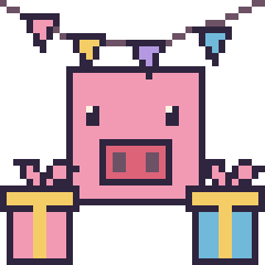 Pixel art Cochon Minecraft pour un anniversaire, grille 40 × 40