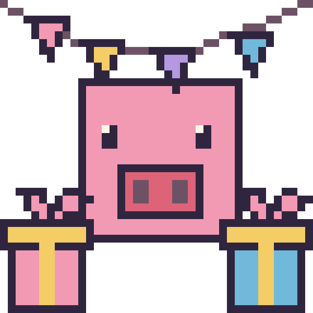 Modèle de pixel art Cochon Minecraft pour un anniversaire sur une grille de 40 par 40 cases