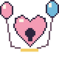 Pixel art Cœur cadenas avec des ballons, grille 40 × 40