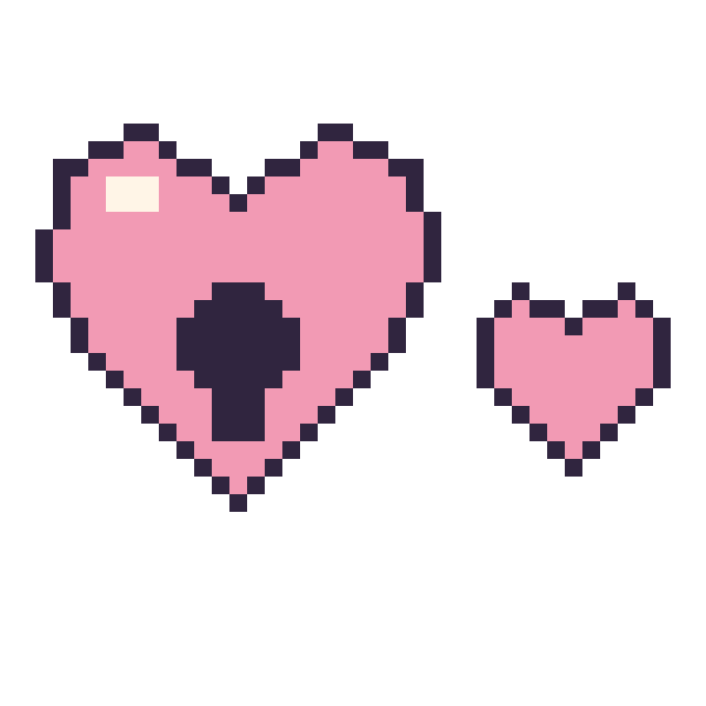 Modèle de pixel art Cœur cadenas et Cœur simple 12 × 12 sur une grille de 40 par 40 cases
