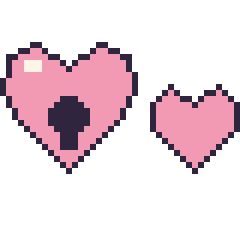 Pixel art Cœur cadenas et Cœur simple 16 × 16, grille 40 × 40