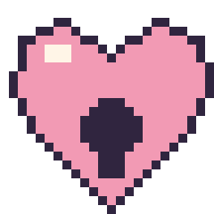 Pixel art Cœur cadenas, grille 24 × 24