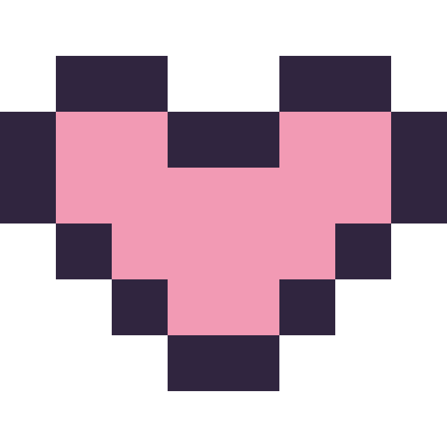 Modèle de pixel art Coeur mini sur une grille de 8 par 8 cases