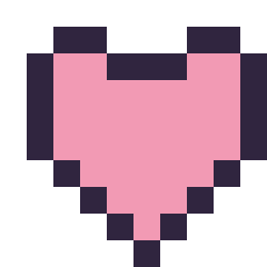 Pixel art Cœur simple 10 × 10, grille 10 × 10