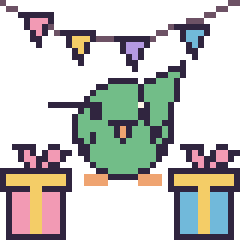 Pixel art Colibri pour un anniversaire, grille 40 × 40