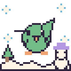 Pixel art Colibri en hiver, grille 40 × 40
