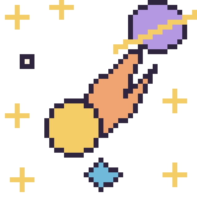 Modèle de pixel art Comète dans l’espace sur une grille de 40 par 40 cases