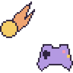 Pixel art Comète et Manette, grille 48 × 48