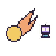 Pixel art Comète et Robot simple 10 × 10, grille 40 × 40