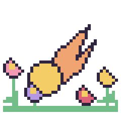 Pixel art Comète dans le jardin, grille 40 × 40