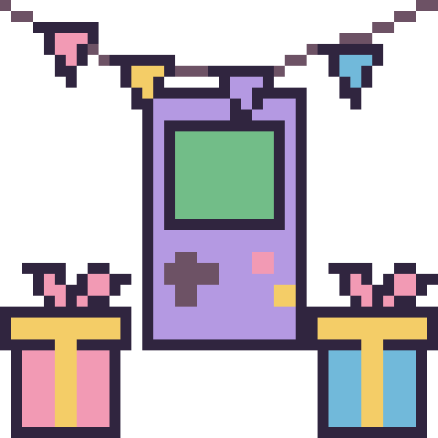 Modèle de pixel art Console pour un anniversaire sur une grille de 40 par 40 cases
