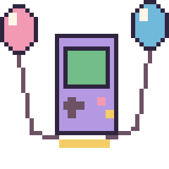 Pixel art Console avec des ballons, grille 40 × 40