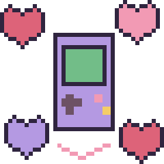 Pixel art Console avec des cœurs, grille 40 × 40