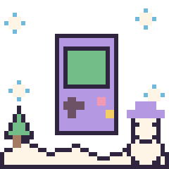 Pixel art Console en hiver, grille 40 × 40