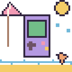 Pixel art Console à la plage, grille 40 × 40
