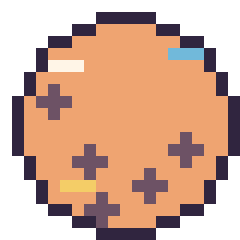 Pixel art Cookie décoré, grille 20 × 20
