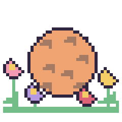 Pixel art Cookie dans le jardin, grille 40 × 40