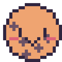 Pixel art Cookie kawaii, grille 20 × 20