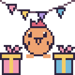 Pixel art Coq pour un anniversaire, grille 40 × 40