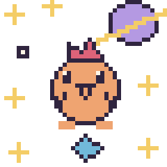 Pixel art Coq dans l’espace, grille 40 × 40