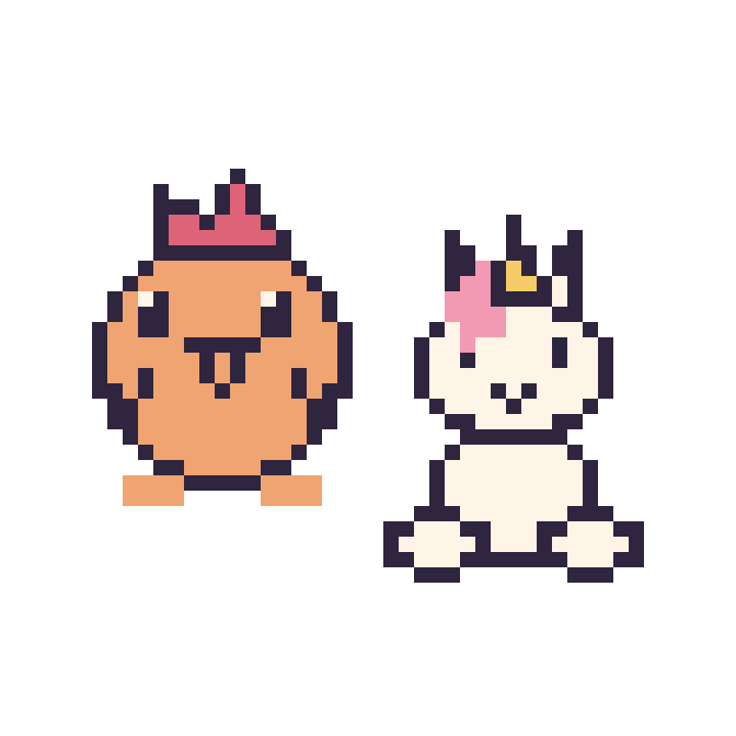Modèle de pixel art Coq et Licorne assis sur une grille de 48 par 48 cases