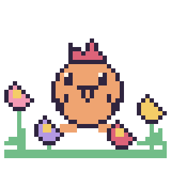 Pixel art Coq dans le jardin, grille 40 × 40