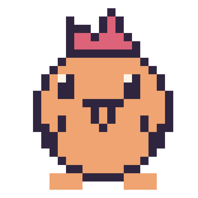 Modèle de pixel art Coq sur une grille de 24 par 24 cases
