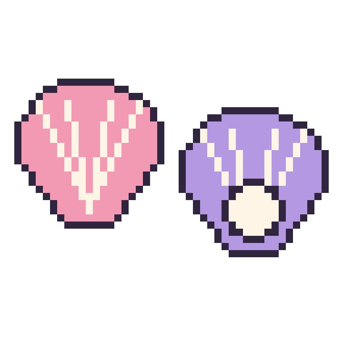 Modèle de pixel art Coquillage et Huître sur une grille de 48 par 48 cases