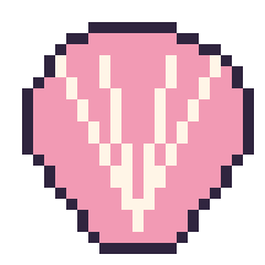 Pixel art Coquillage, grille 24 × 24