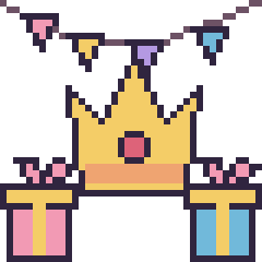 Pixel art Couronne pour un anniversaire, grille 40 × 40