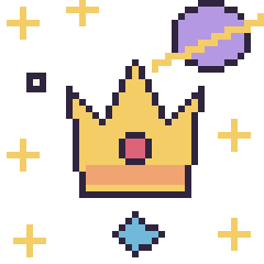 Pixel art Couronne dans l’espace, grille 40 × 40