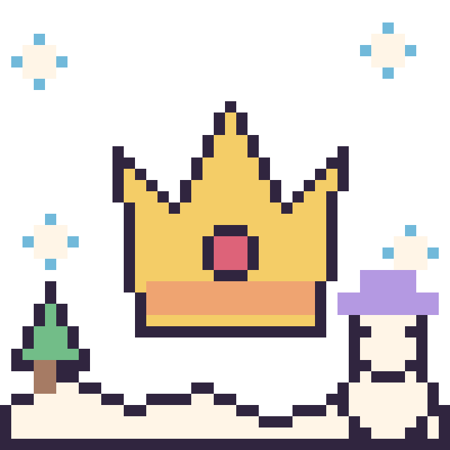 Modèle de pixel art Couronne en hiver sur une grille de 40 par 40 cases