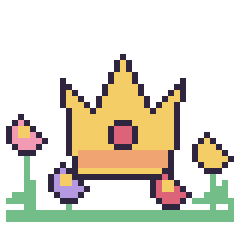 Pixel art Couronne dans le jardin, grille 40 × 40