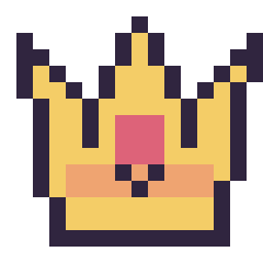 Pixel art Couronne kawaii 16 × 16, grille 16 × 16