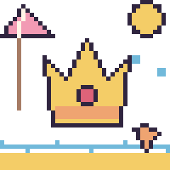 Pixel art Couronne à la plage, grille 40 × 40