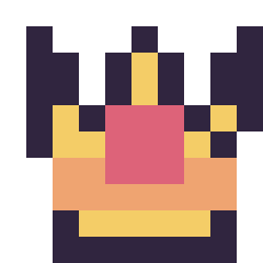 Pixel art Couronne simple 10 × 10, grille 10 × 10